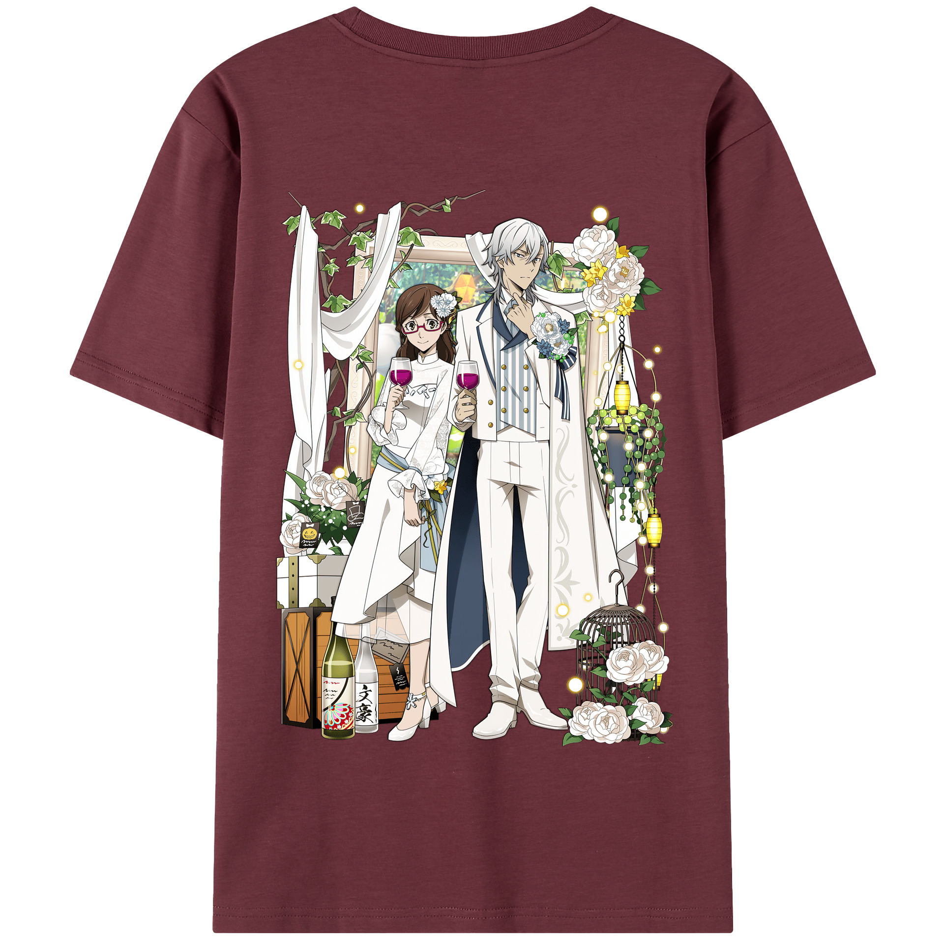 （画像用） 文豪ストレイドッグス Bungo Stray Dogs 綿100％半袖Tシャツ（背面プリント）